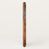 Braun lackiertes Holz mit Logo Case-Mate iPhone Hülle (Hinten/Links)