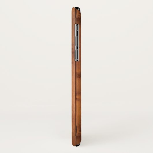 Braun lackiertes Holz mit Logo Case-Mate iPhone Hülle (Hinten/Links)
