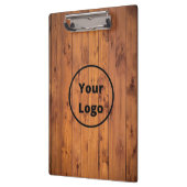 Braun lackiertes Holz mit Logo Klemmbrett (Links)