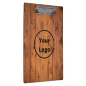 Braun lackiertes Holz mit Logo Klemmbrett (Rechts)
