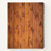 Braun lackiertes Holz mit Logo Notizblock (Rückseite)