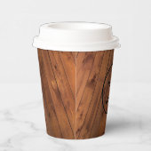 Braun lackiertes Holz mit Logo Pappbecher (Rechts)