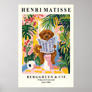 Braun Lagotto Romagnolo Auf Toilette Art Matisse Poster