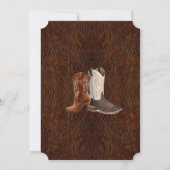 Braun-Leder-Cowboystiefel Landhochzeit Einladung (Rückseite)