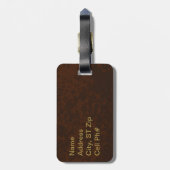 Braun Leder Design Look| Personalisieren Gepäckanhänger (Rückseite vertikal)