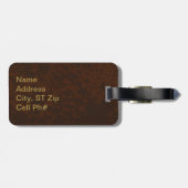 Braun Leder Design Look| Personalisieren Gepäckanhänger (Rückseite horizontal)