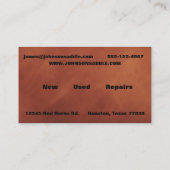 Braun Leder Print Custom 2 Side Visitenkarte (Rückseite)