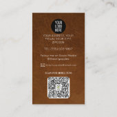 Braun Lederarbeiter Saddler Luxusmarke Visitenkarte (Rückseite)