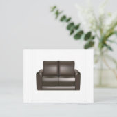 Braun-Ledersofa Postkarte (Stehend Vorderseite)