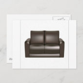 Braun-Ledersofa Postkarte (Vorne/Hinten)
