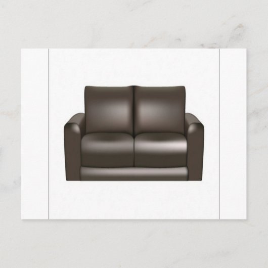 Braun-Ledersofa Postkarte (Vorderseite)
