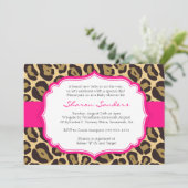 Braun Leopard & Hot Pink Baby Dusche Einladungen (Stehend Vorderseite)