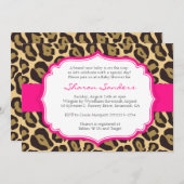 Braun Leopard & Hot Pink Baby Dusche Einladungen (Vorne/Hinten)