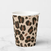 Braun Leopard Muster Dschungel Tier Safari  Pappbecher (Rückseite)