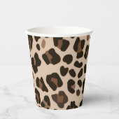 Braun Leopard Muster Dschungel Tier Safari  Pappbecher (Vorderseite)