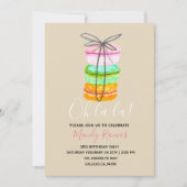 Braun Macaron Franz Geburtstag einladen Einladung (Vorderseite)