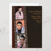 Braun, Maroon-Farbblock Grad-Fotokarte Ankündigung (Vorne/Hinten)