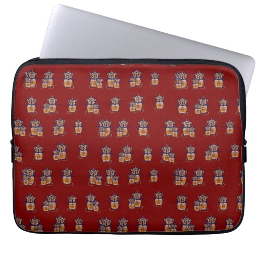 Braun-Maus-Muster Vorhang Laptopschutzhülle (Vorderseite)
