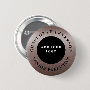 Braun-metallic personalisierter Logo-Name-Tag Werb Button