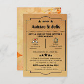 Braun-Minimal-Hochzeit RSVP Karte (Vorne/Hinten)