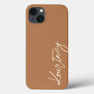 Braun-Minimalist-Script Name Personalisierte Hülle
