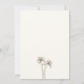 Braun-Minimalistisch-Tropen-Hochzeit Einladung (Rückseite)