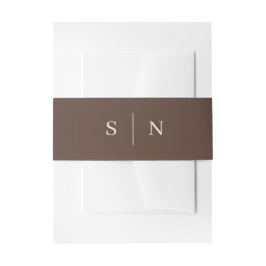 Braun Minimalistisch und Chic | Monogramm Einladungsbanderole