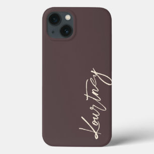 Braun Minimalistische Schrift Name Personalisiert  Case-Mate iPhone Hülle