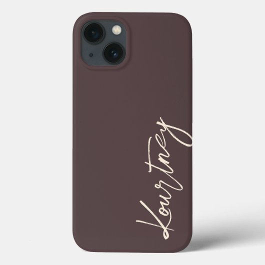 Braun Minimalistische Schrift Name Personalisiert Case-Mate iPhone Hülle (Rückseite)