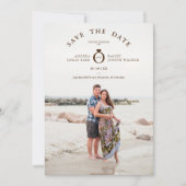 Braun Minimalistisches einfaches Foto Hochzeit Save The Date (Vorderseite)