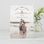 Braun Minimalistisches einfaches Foto Hochzeit Save The Date (Stehend Vorderseite)