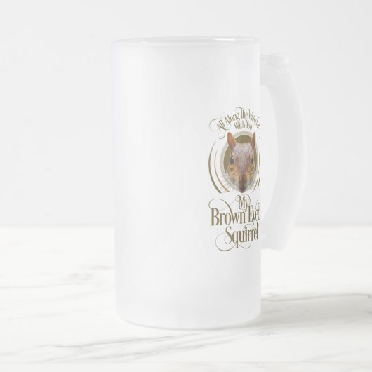 Braun Mit Augen Eichhörnchen - lustiger Eichhörnch Mattglas Bierglas (VorderseiteRechts)