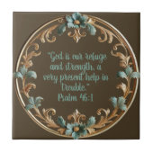 Braun mit Blumenblätterblättern Fliese (Vorderseite)