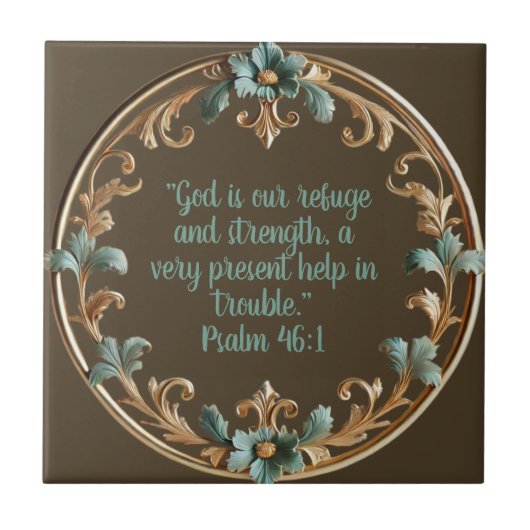 Braun mit Blumenblätterblättern Fliese (Vorderseite)