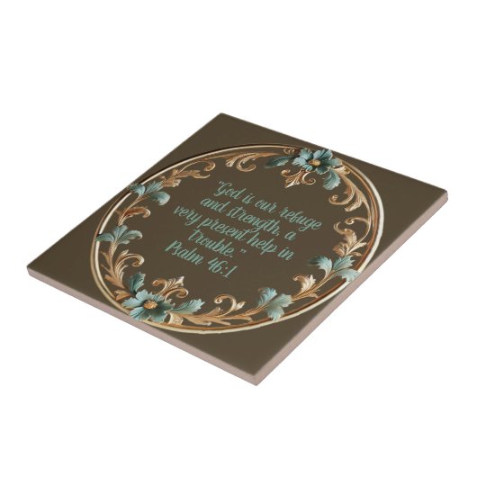 Braun mit Blumenblätterblättern Fliese (Seite)