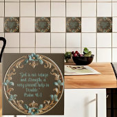 Braun mit Blumenblätterblättern Fliese