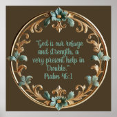 Braun mit Blumenblätterblättern Poster (Vorne)