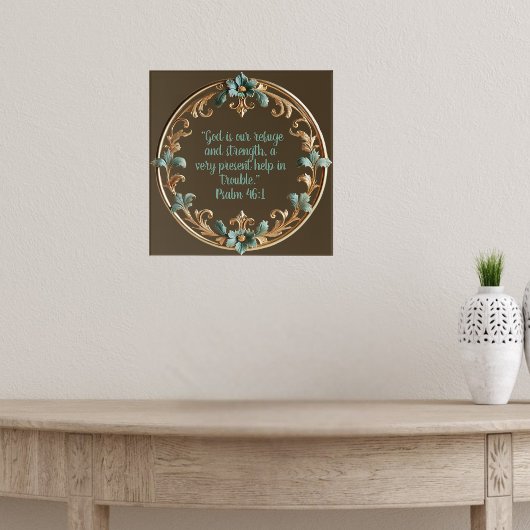 Braun mit Blumenblätterblättern Poster