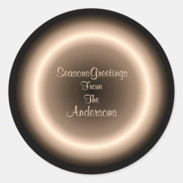 Braun mit cremefarbenem illuminiertem Circle Xmas Runder Aufkleber