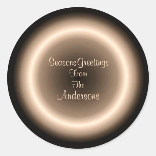 Braun mit cremefarbenem illuminiertem Circle Xmas  Runder Aufkleber (Vorderseite)