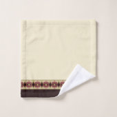 Braun mit elegantem Designer Stripe-Akzent Badhandtuch Set (Waschlappen)