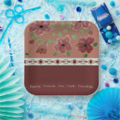 Braun mit eleganter Blüte Pappteller (Party)