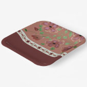 Braun mit eleganter Blüte Pappteller (Gewinkelt)