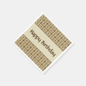 Braun mit Gemustertem Gold Serviette (Ecke)