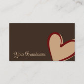 Braun mit herrlich rotem Beige Herz Niedlich Einfa Visitenkarte (Vorderseite)
