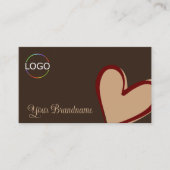 Braun mit herrlich rotem Beige Herz und Logo Niedl Visitenkarte (Vorderseite)