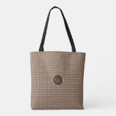 Braun mit Rose Gold Accent Hahnentrittmuster Bag Tasche (Rückseite)