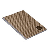 Braun mit Rose Gold Accent Hahnentrittmuster Noteb Notizblock (Rechte Seite)