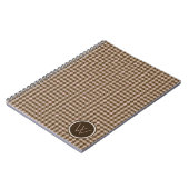 Braun mit Rose Gold Accent Hahnentrittmuster Noteb Notizblock (Linke Seite)
