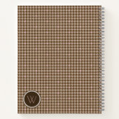 Braun mit Rose Gold Accent Hahnentrittmuster Noteb Notizblock (Rückseite)